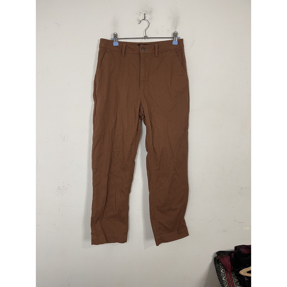 Quince Womens Pants Size 8 Brown Chino Casual Straight 5 Pocket Canvas Fall